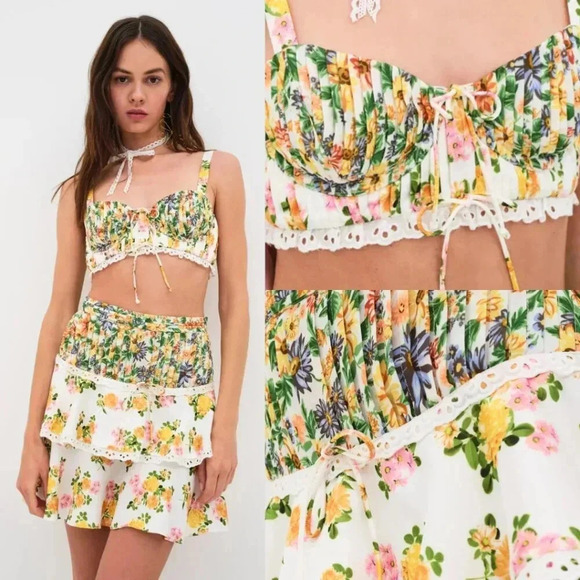 NWT FL&L 🍋🔥 Rosalyn Crop‎ Top and Skirt - Picture 1 of 4